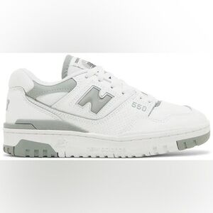 New Balance 550 White and Light Gray Low-Top Sneakers